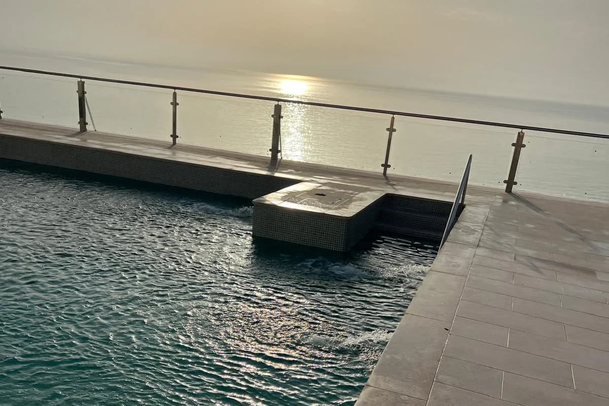 Rooftop pool overlooking the sea